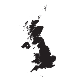 Map of the United Kingdom on a white background